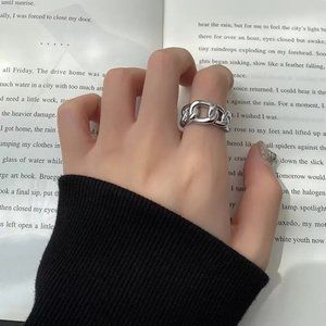 New 925 Sterling Silver Chain Link Ring